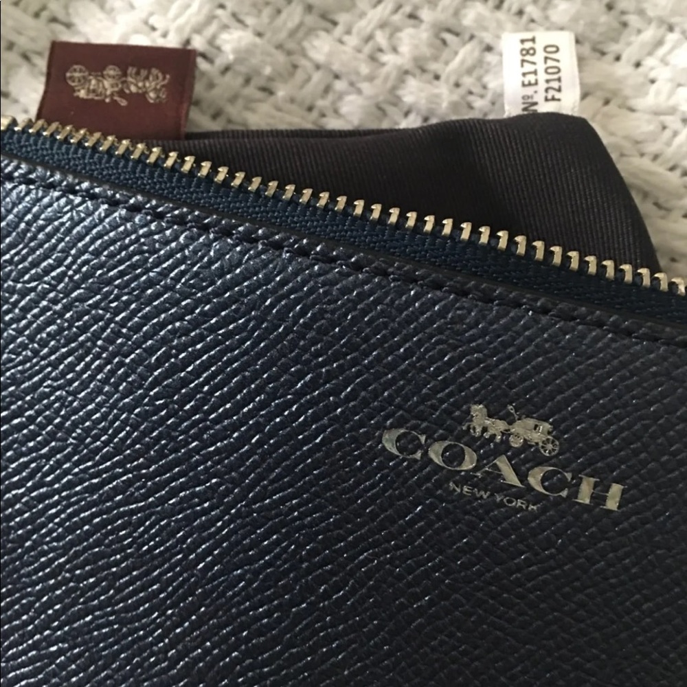Coach Wristlet Metallic Blue